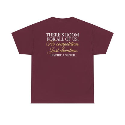 She Rises We Rise T‑Shirt — Empowerment Tee (Maroon)