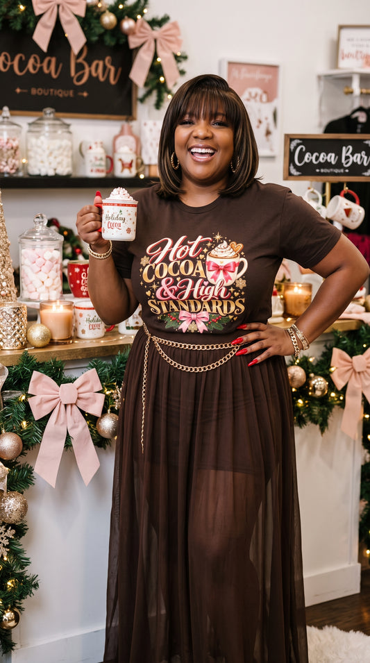Hot Cocoa & High Standards Christmas Tee