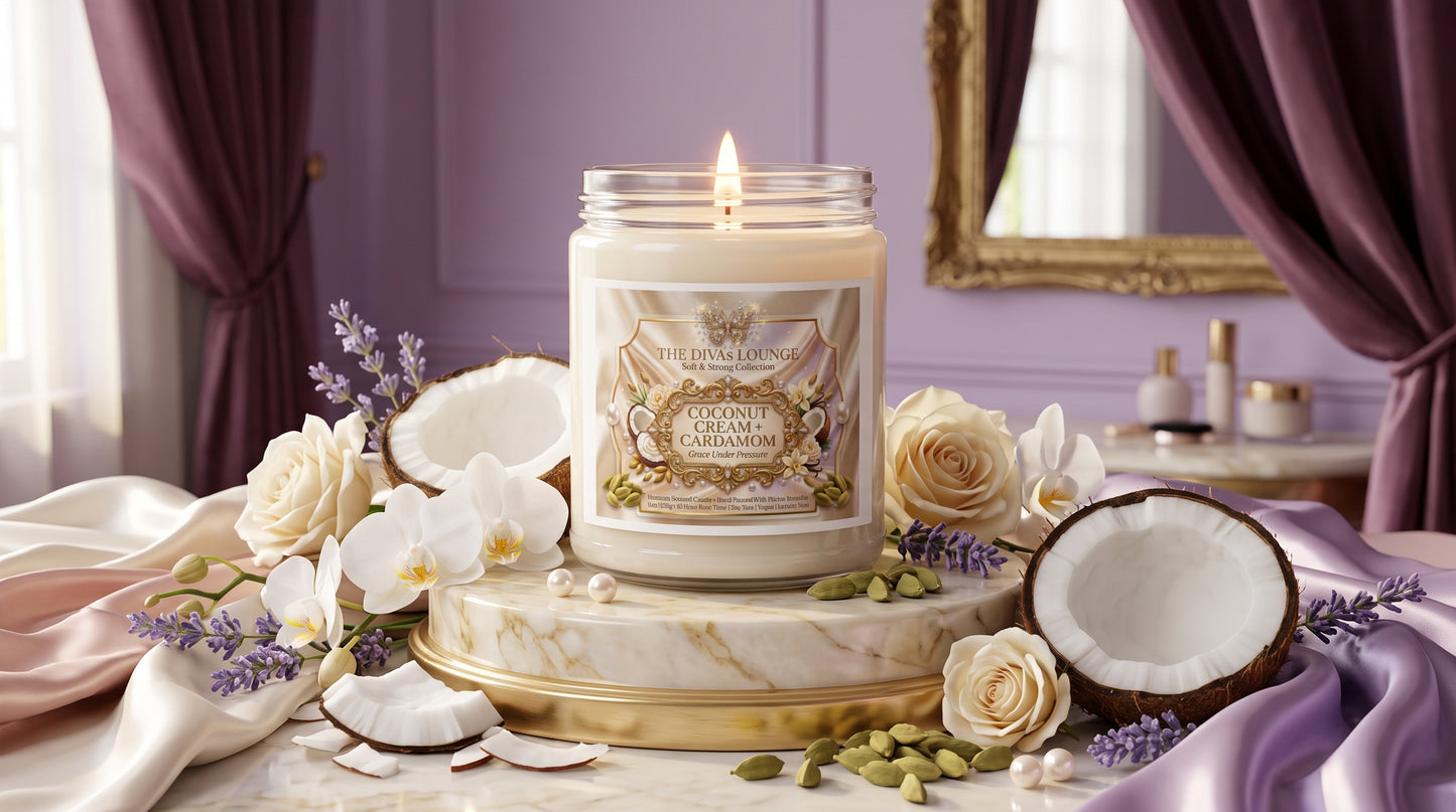Coconut Cream + Cardamom Scented Soy Candle