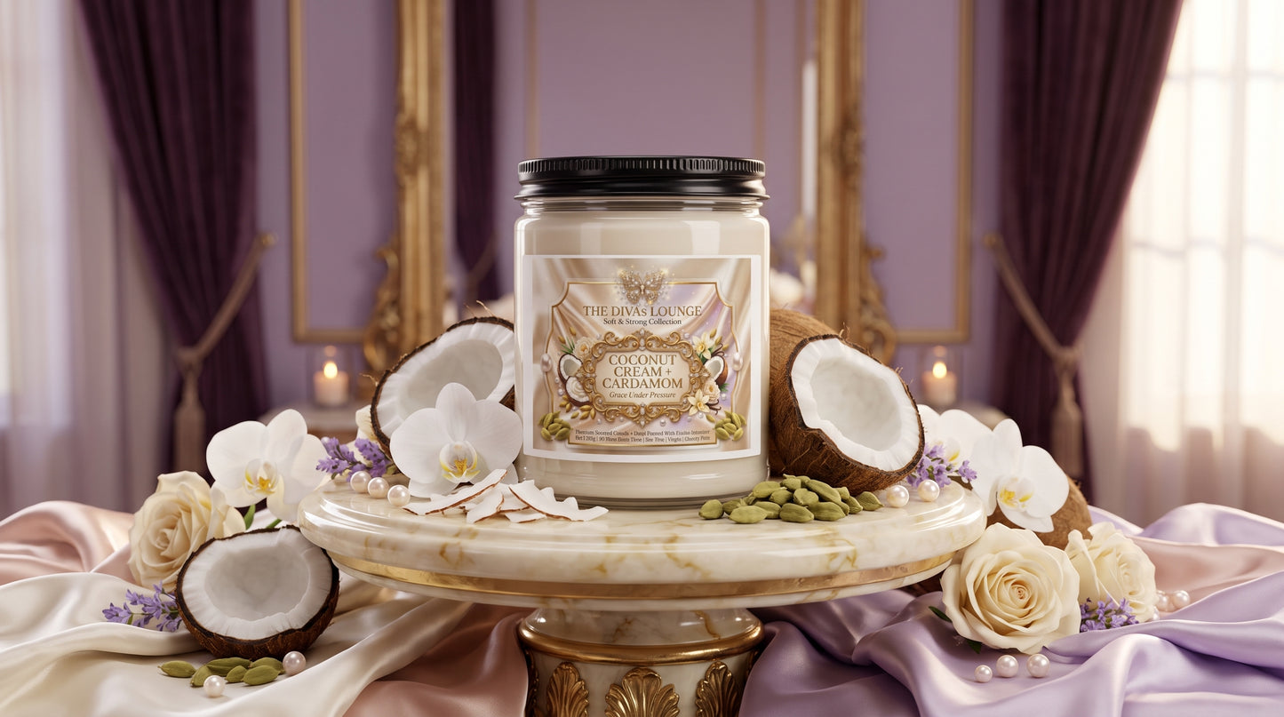 Coconut Cream + Cardamom Scented Soy Candle