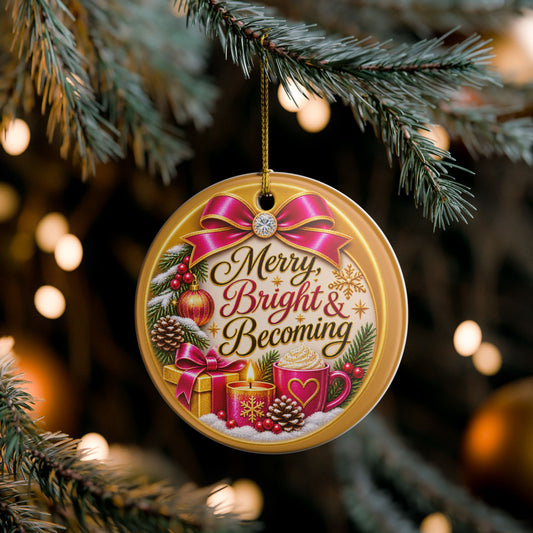 Merry, Bright & Becoming | Christmas Keepsake Ornament