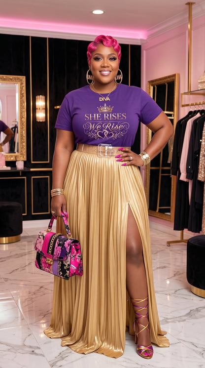 She Rises We Rise T-Shirt – Empowerment Shirt (Lila)