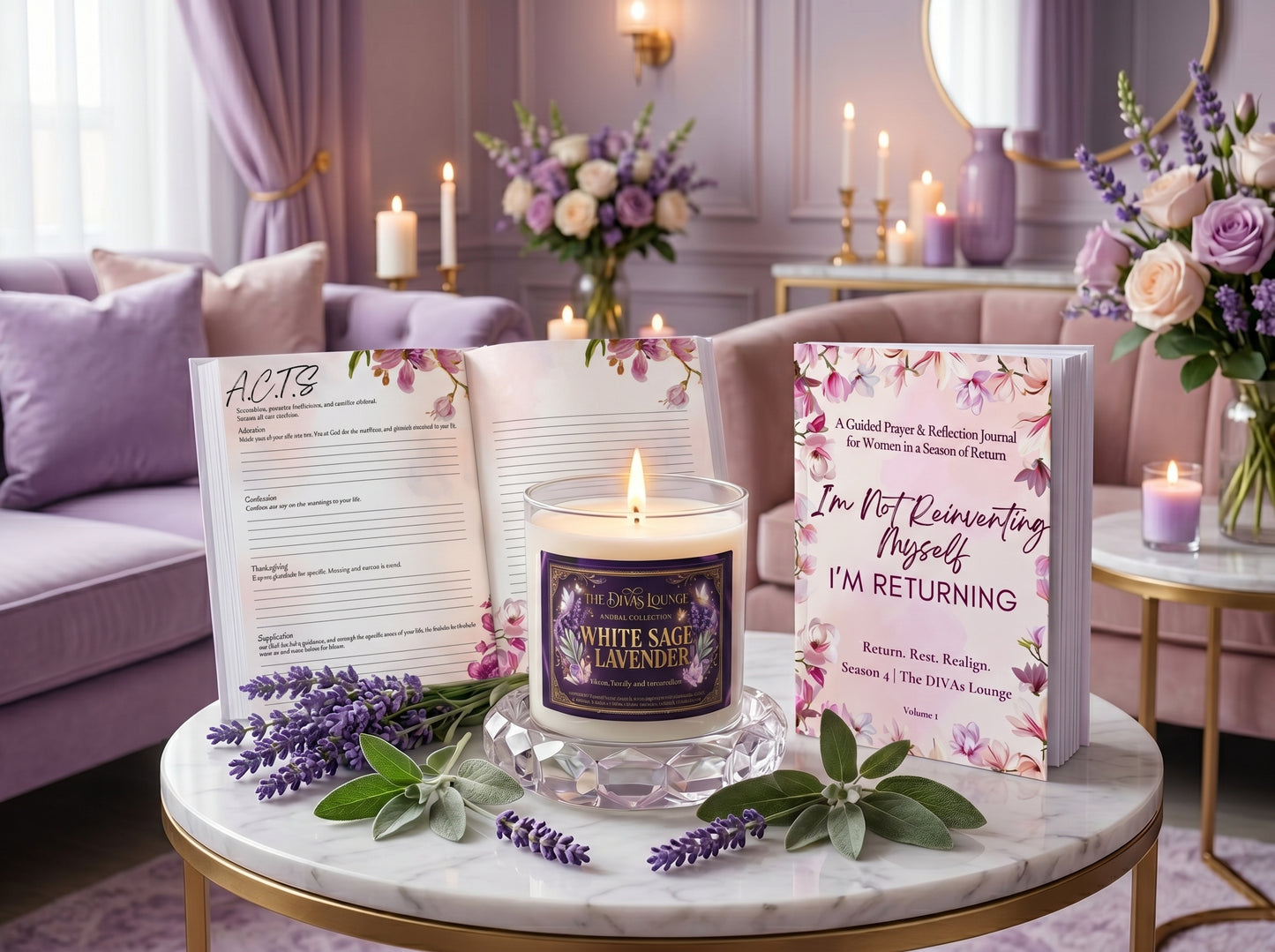 White Sage & Lavender Scented Candle