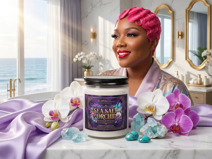 Sea Salt + Orchid Scented Candle
