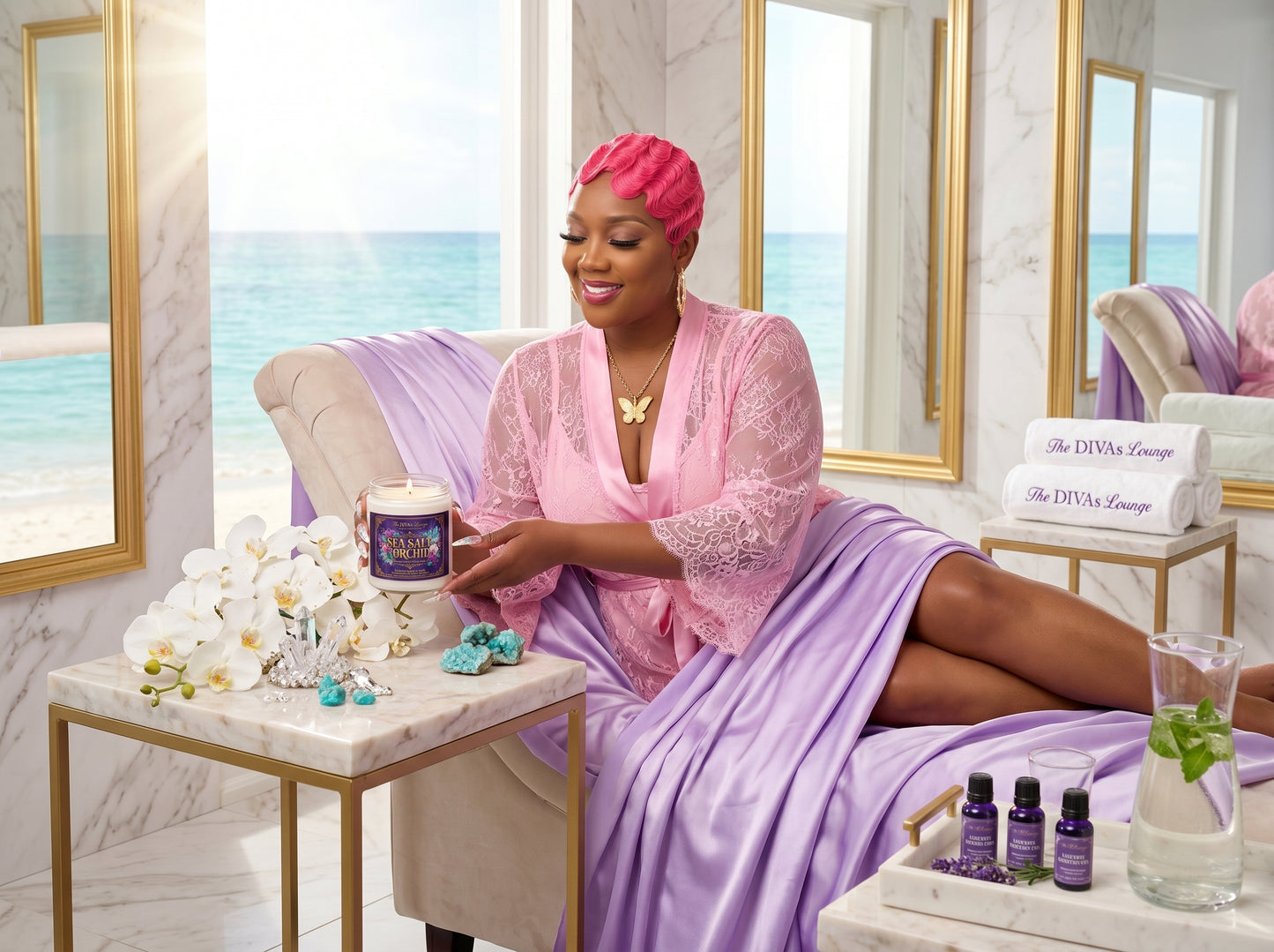 Sea Salt + Orchid Scented Candle