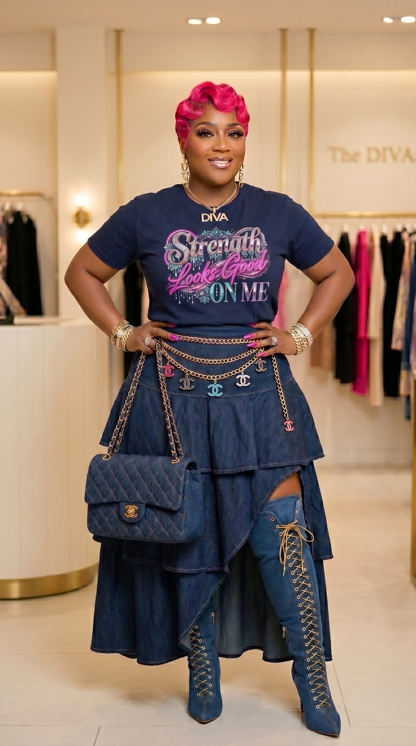 Strength Looks Good On Me (Navy)