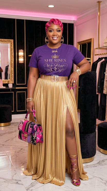 She Rises We Rise T-Shirt – Empowerment Shirt (Lila)